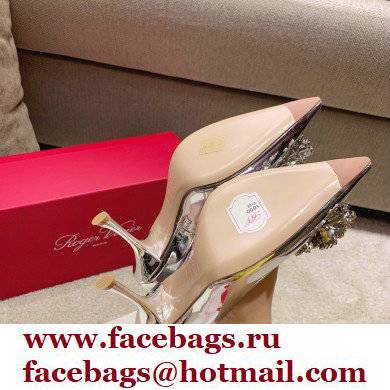 Roger Vivier Heel 4.5cm/8.5cm Flower Strass Buckle Pumps Mirror Silver