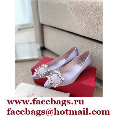 Roger Vivier Heel 4.5cm Strass Buckle Pumps in Satin Lilac