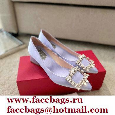 Roger Vivier Heel 4.5cm Strass Buckle Pumps in Satin Lilac