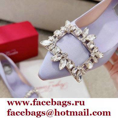 Roger Vivier Heel 4.5cm Strass Buckle Pumps in Satin Lilac