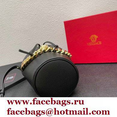 Versace La Medusa Chain Bucket Bag Black/Gold