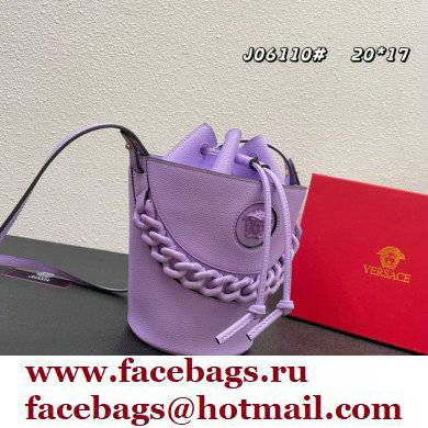 Versace La Medusa Chain Bucket Bag Lilac