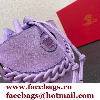 Versace La Medusa Chain Bucket Bag Lilac