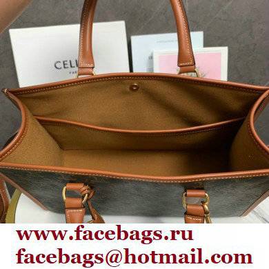 celine mini horizontal cabas in Triomphe Canvas and calfskin Tan