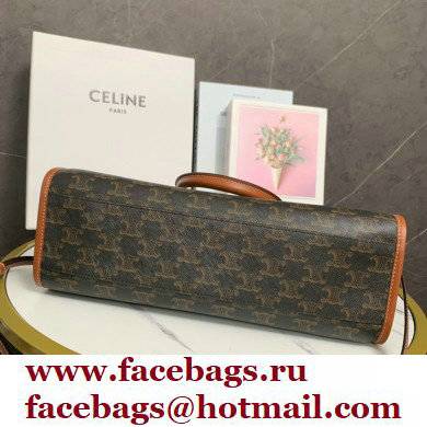 celine mini horizontal cabas in Triomphe Canvas and calfskin Tan